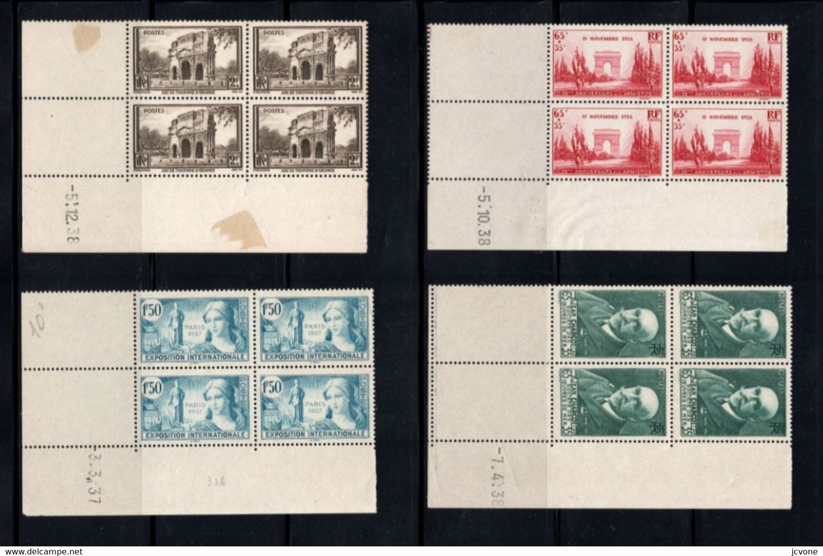 LOT 4 Coins Datés (lot2)**/MNH 1937/1938 Cote: 90€ à 1€ !!! - 1930-1939