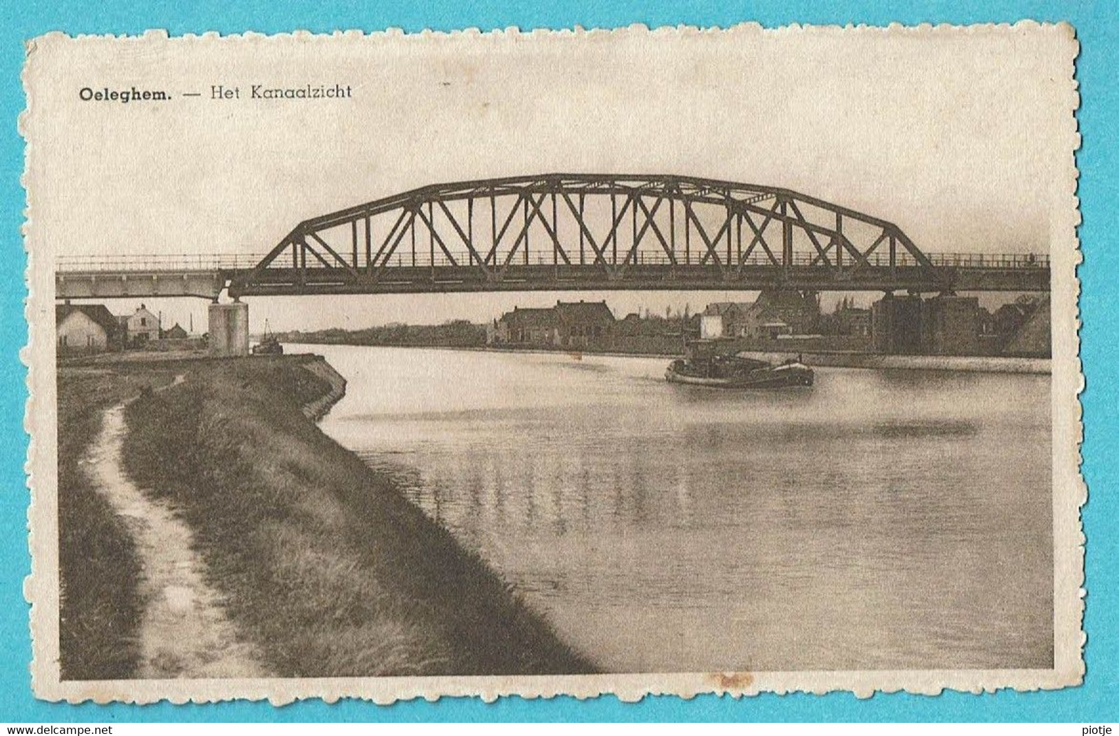 * Oelegem - Oeleghem (Ranst - Antwerpen) * (Uitg. Ed. Daniels - Em. Beernaert) Kanaalzicht, Péniche, Bateau, Pont - Ranst