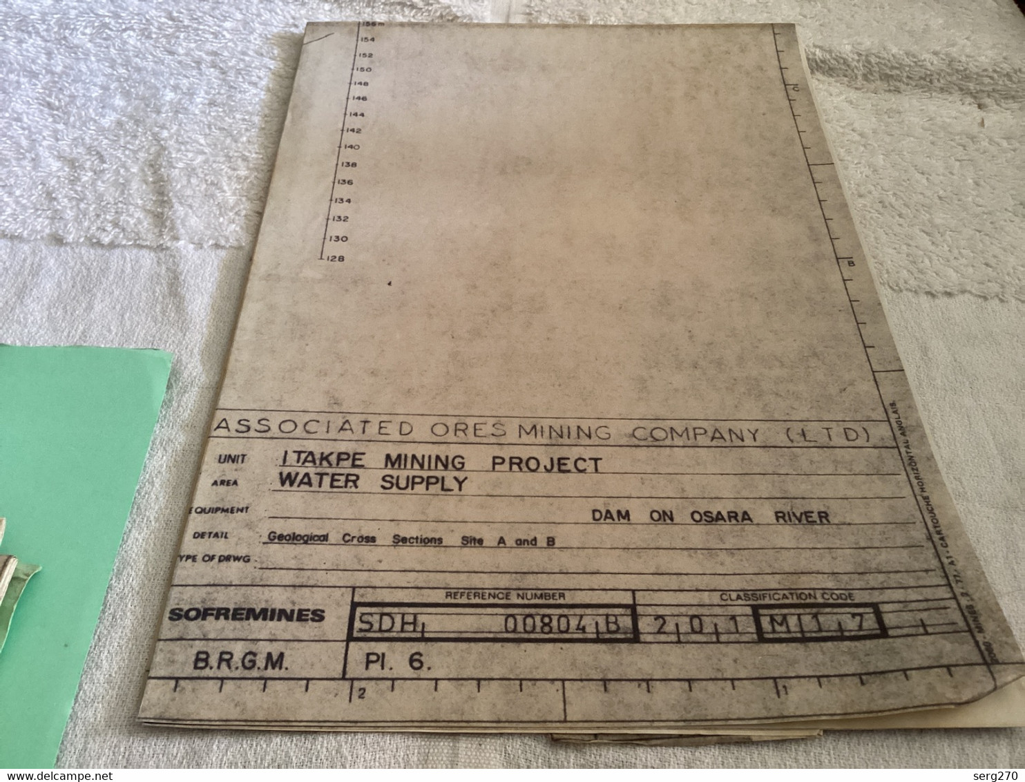 Plan Dessin Osara River Associated Ores Mining Company Dam On Osara River 1960 DAM ON OSARA RIVER Limite F Catchment Bas - Obras Públicas