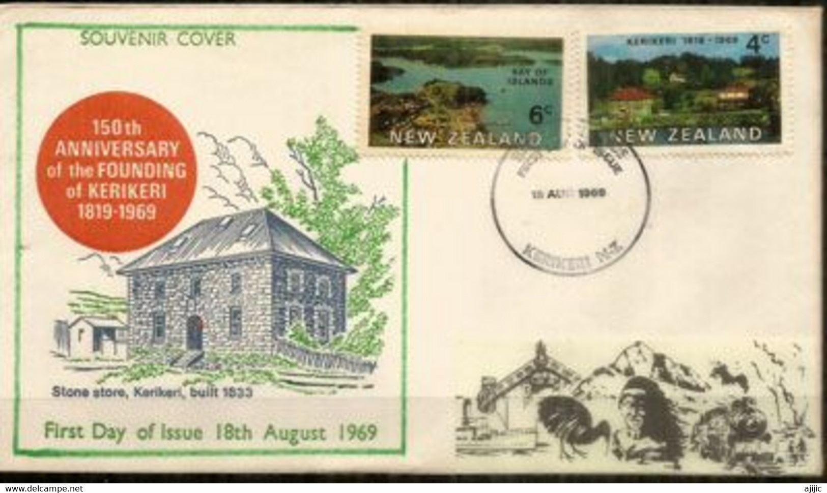 Stone Store 1833 (Kerikeri)  Bay Of Islands..  (150 Ième Anniversaire) Lettre FDC 1969 - Brieven En Documenten