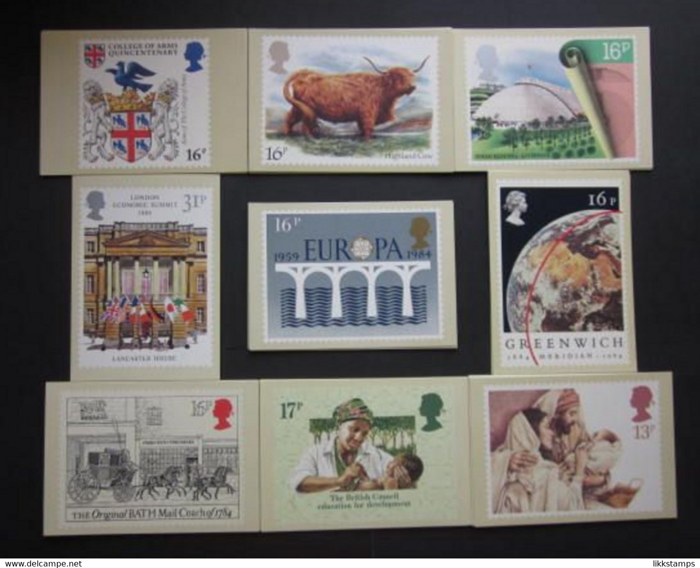 1984 THE COMPLETE YEAR SET OF P.H.Q. CARDS UNUSED. ISSUE Nos. 72 To 80 (B) #00810 - Cartes PHQ