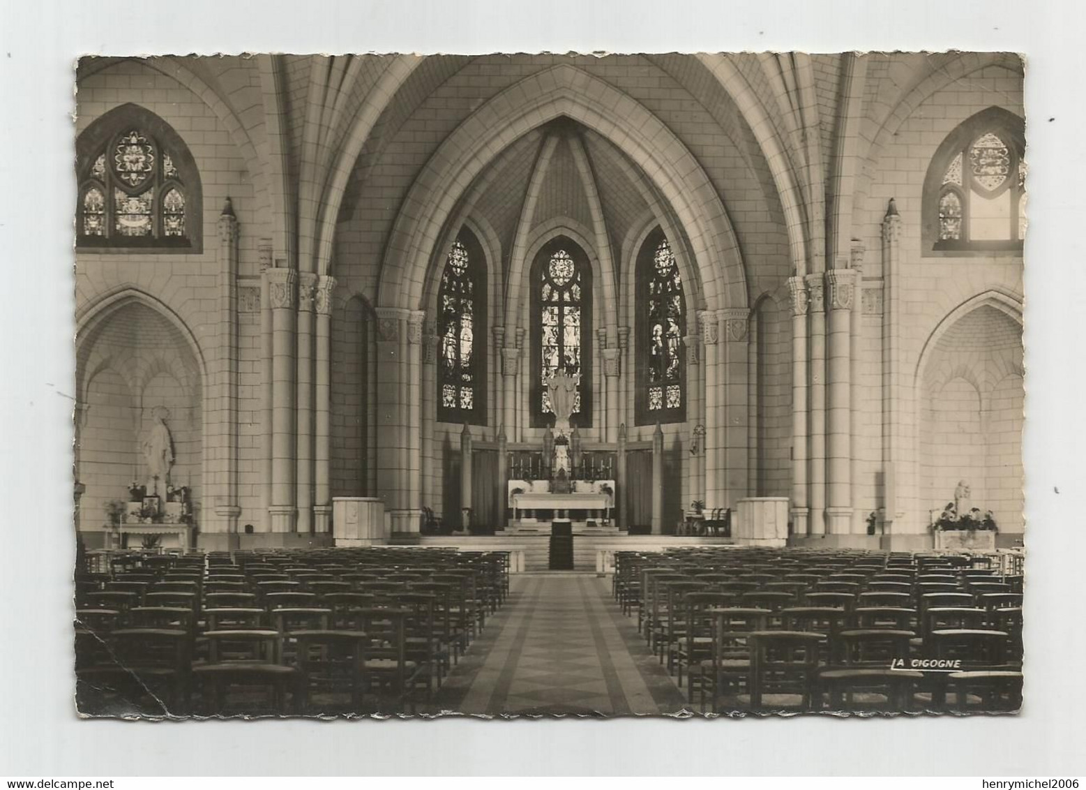57 Sarreguemines Intérieur De L'église Du Sacré Coeur 1958 - Sarreguemines
