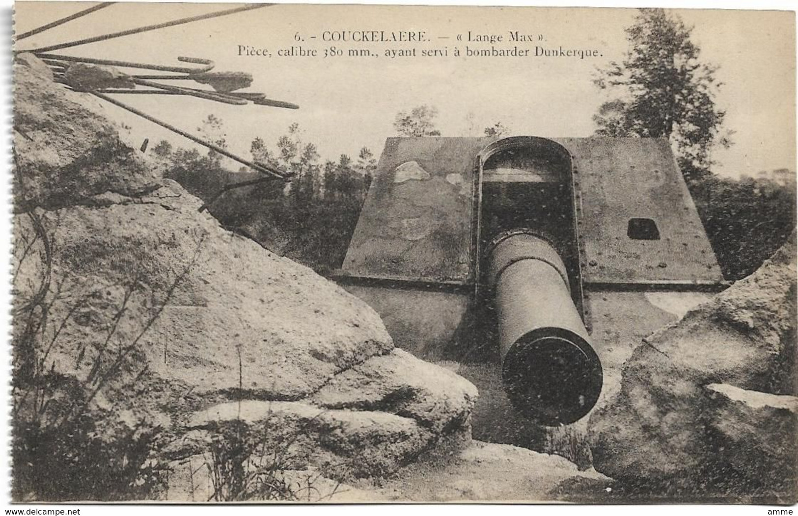 Koekelare  *  Couckelaere -  "Lange Max" Piece Calibre 380 Mm. Ayant Servi à Bombarder Dunkerque  (Canon - Guerre) - Koekelare