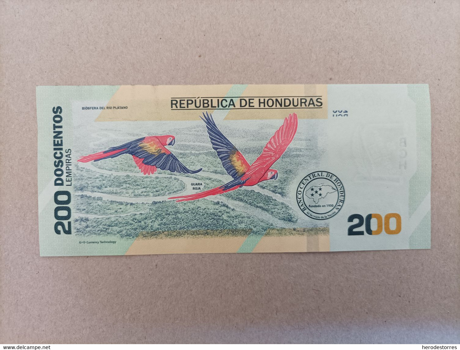 Billete De Honduras De 200 Lempiras, Nº Bajisimo A0005600, Uncirculated - Honduras