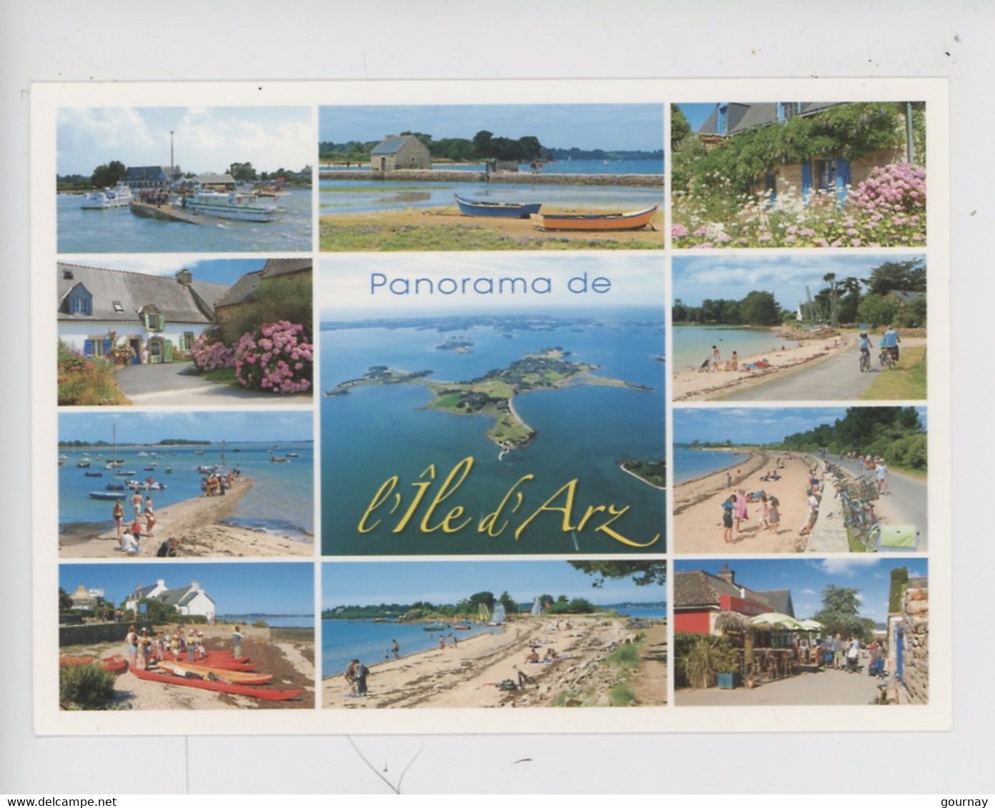 L'Ile D'Arz Panorama, Multivues : Débarcadère étang Moulin Maisons Plages Centre-bourg, Vue Générale Aérienne - Ile D'Arz