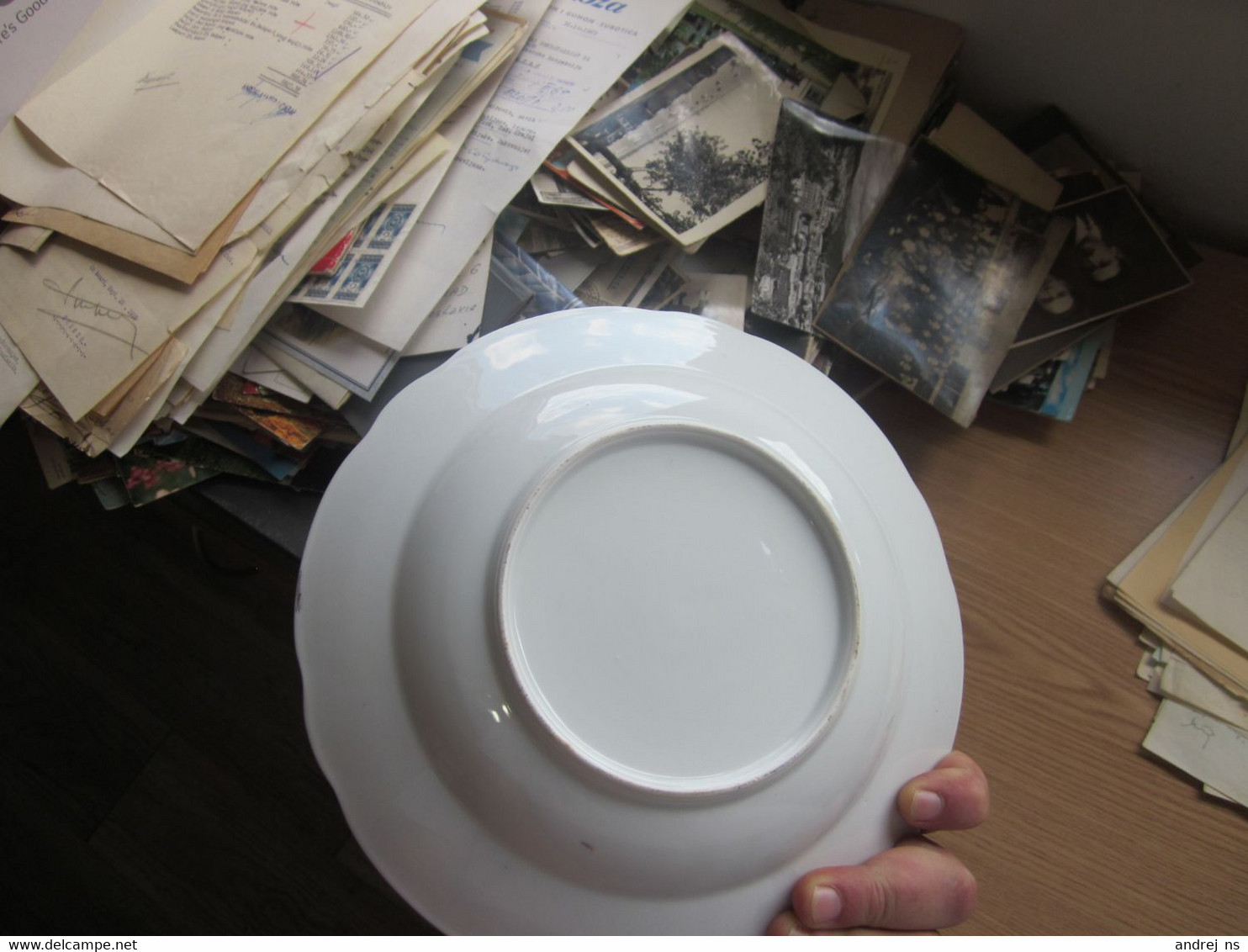Old Porcelain Plate, Santa Claus Christmas Frohliche Weihnachten Diameter 24 Cm - Otros & Sin Clasificación