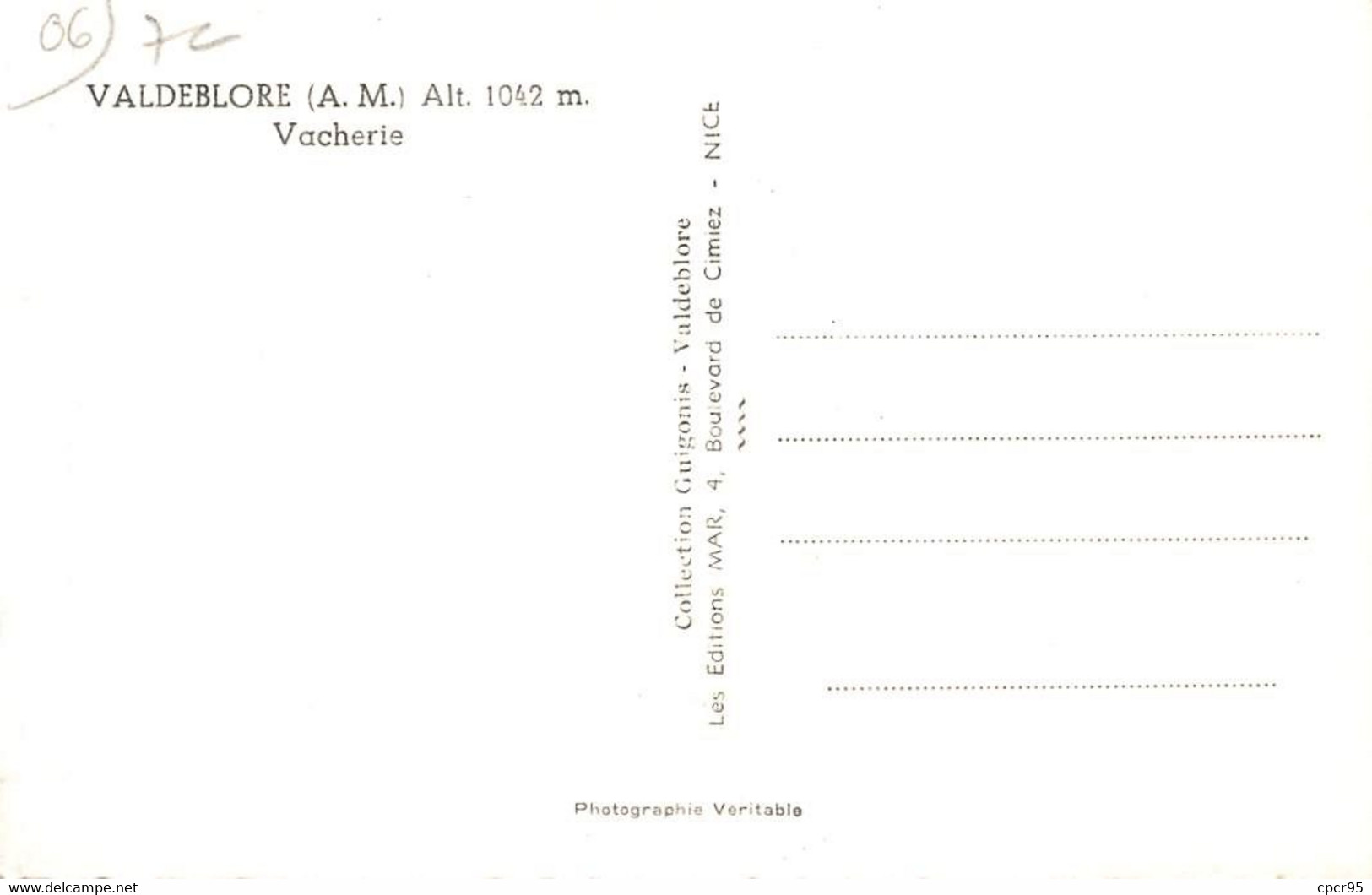 06 - VALDEBLORE - SAN58031 - Vacherie - CPSM 14x9 Cm - Sonstige & Ohne Zuordnung