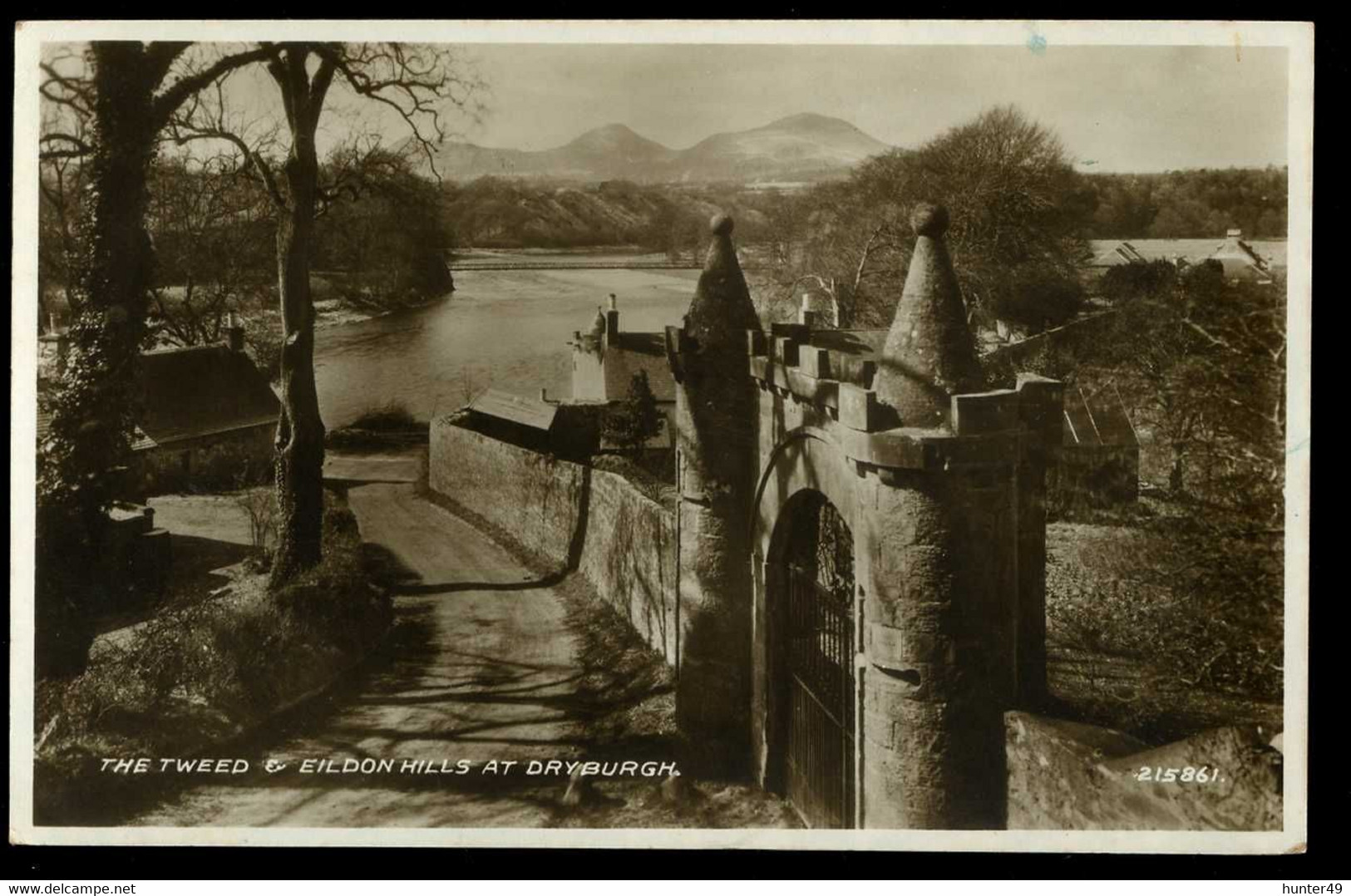 The Tweed & Eildon Hills At Dryburgh Valentine - Berwickshire