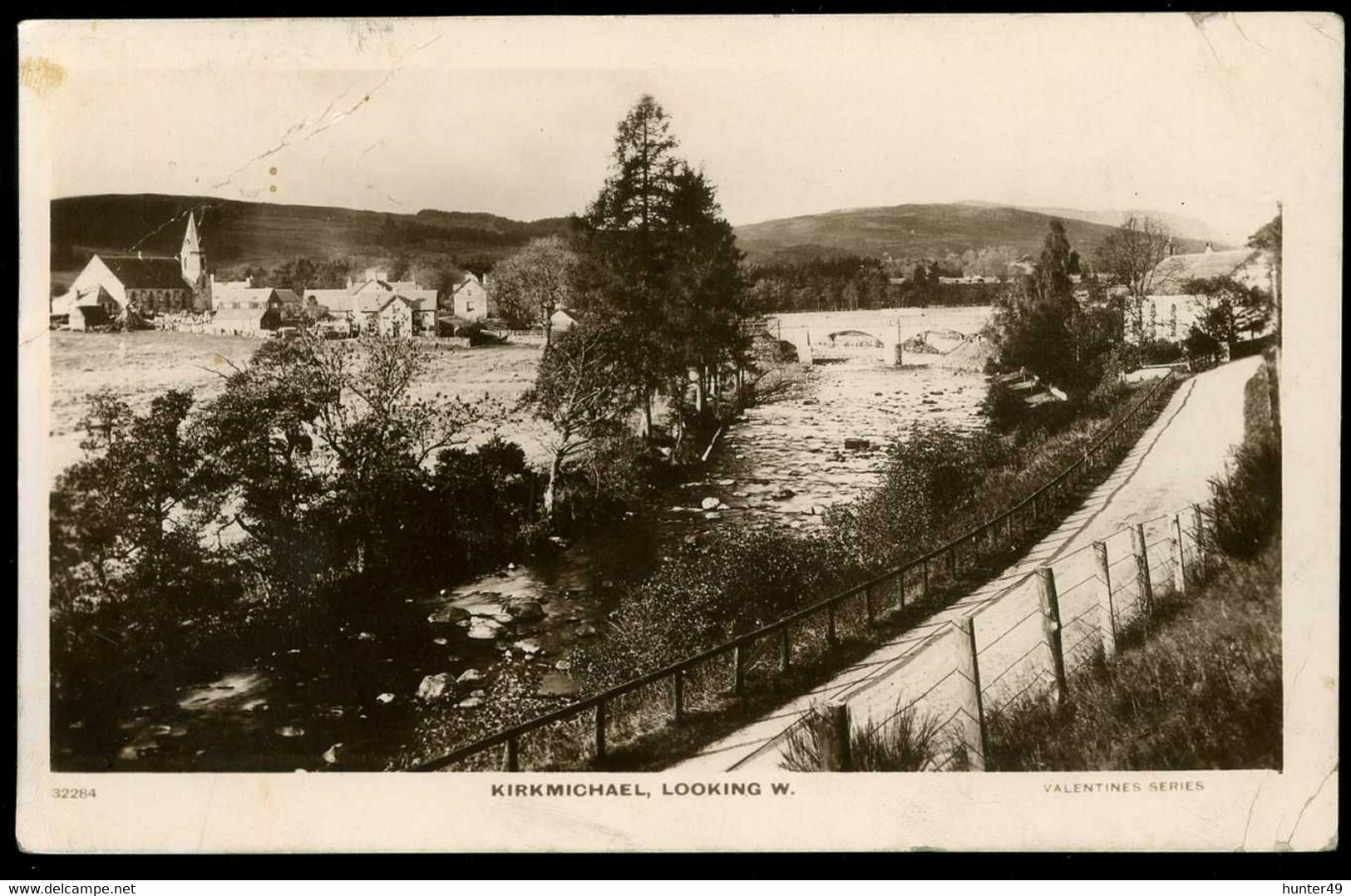 Kirkmichael Looking West 1911 VALENTINE Coin Plié Folded Corner - Dumfriesshire