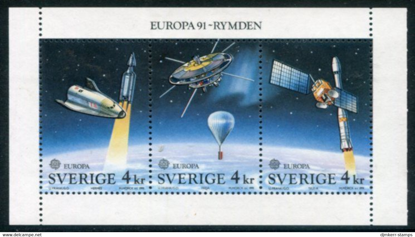 SWEDEN 1991 Europa: Space Travel MNH / **.   Michel 1663-65 - Unused Stamps