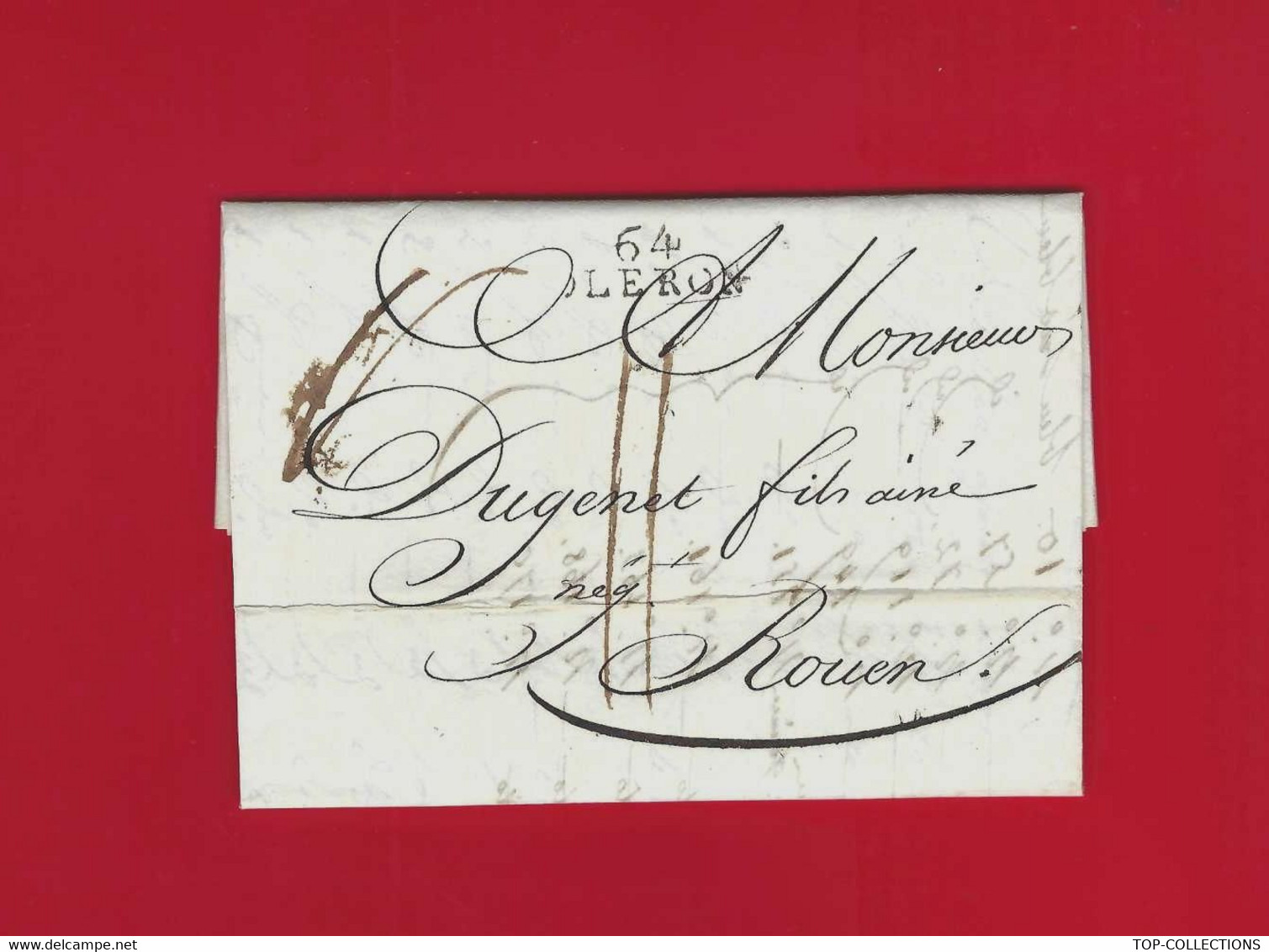 1818 LAC Marque Postale « 64 Oléron » D’Oloron Pyrénées Lettre Pour Dugenet  Rouen - 1801-1848: Precursores XIX