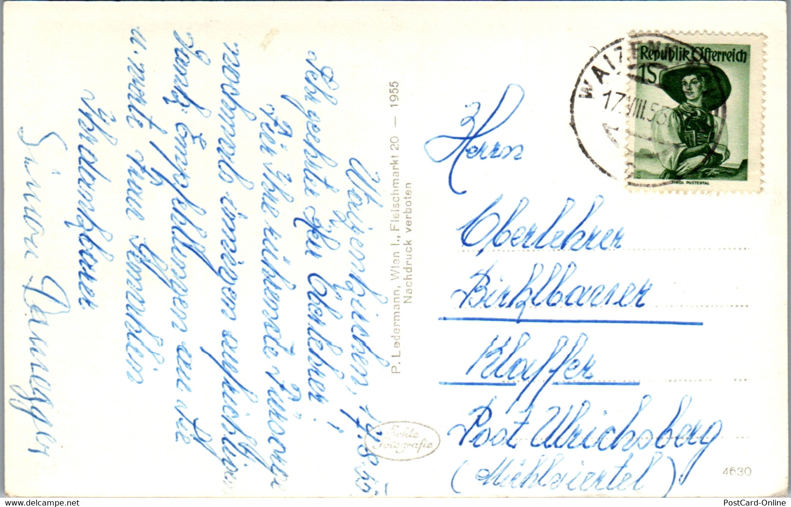 33871 - Oberösterreich - Waizenkirchen , Schloß Hochscharfen - Gelaufen 1955 - Grieskirchen