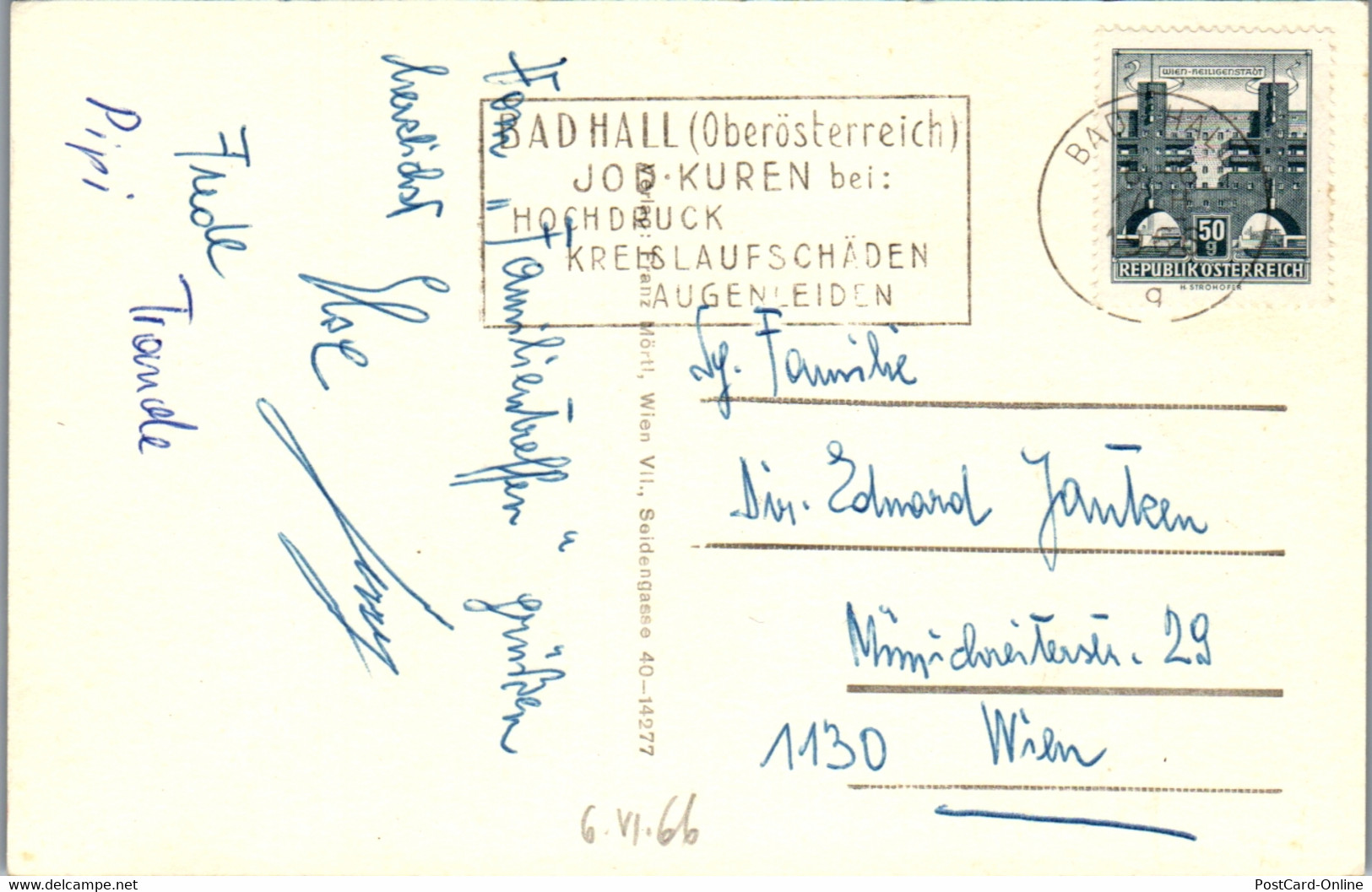 34017 - Oberösterreich - Bad Hall - Gelaufen 1966 - Bad Hall