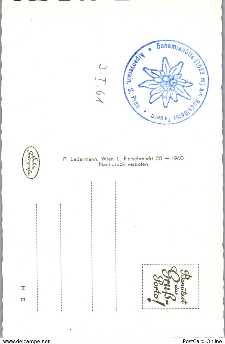 34091 - Salzburg - Radstädter Tauern , Bohemiahütte - Nicht Gelaufen 1960 - Radstadt