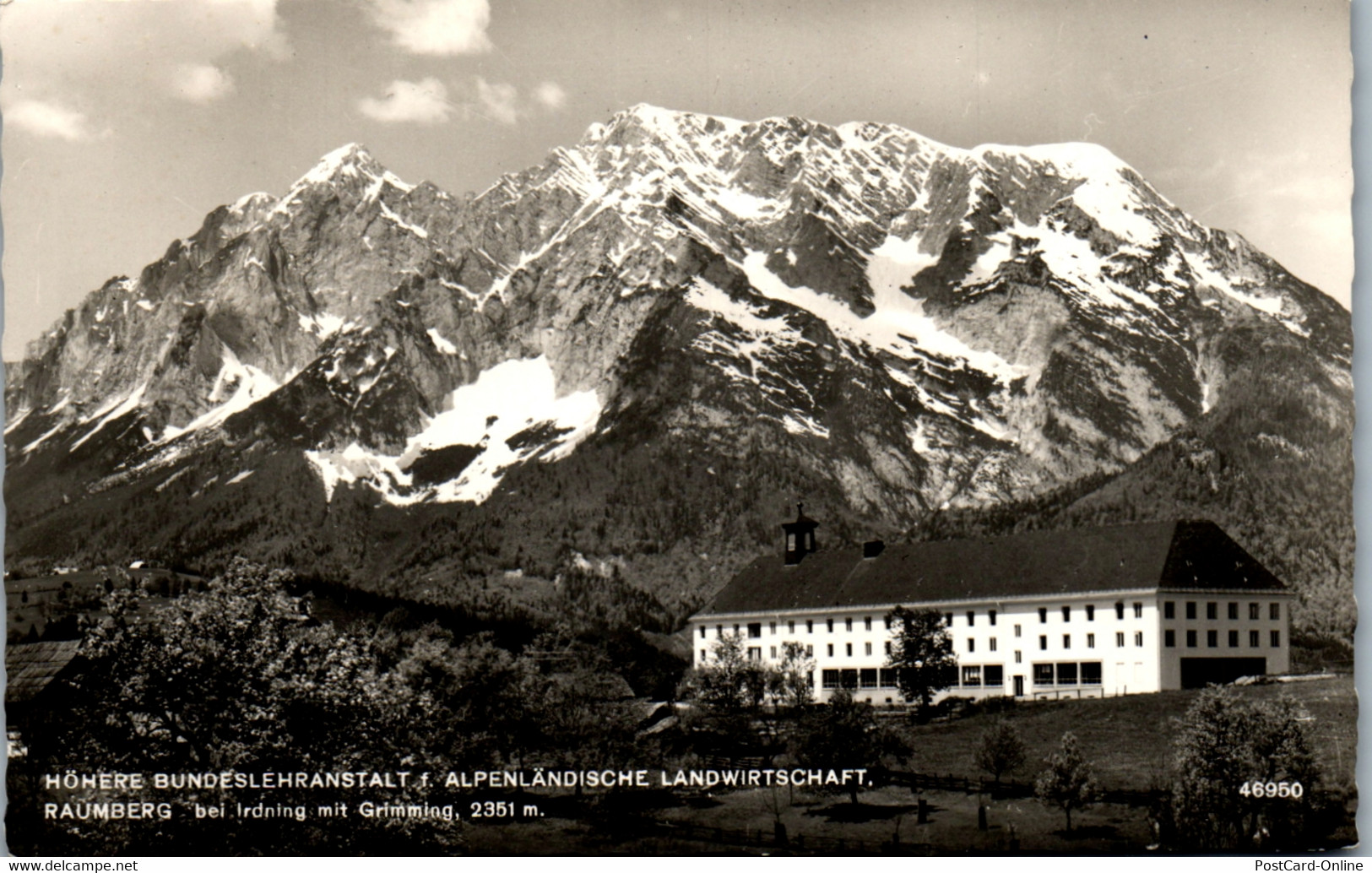 34335 - Steiermark - Raumberg Bei Irdning Mit Grimming , Höhere Bundeslehranstalt F. Landwirtschaft - Gelaufen 1957 - Irdning