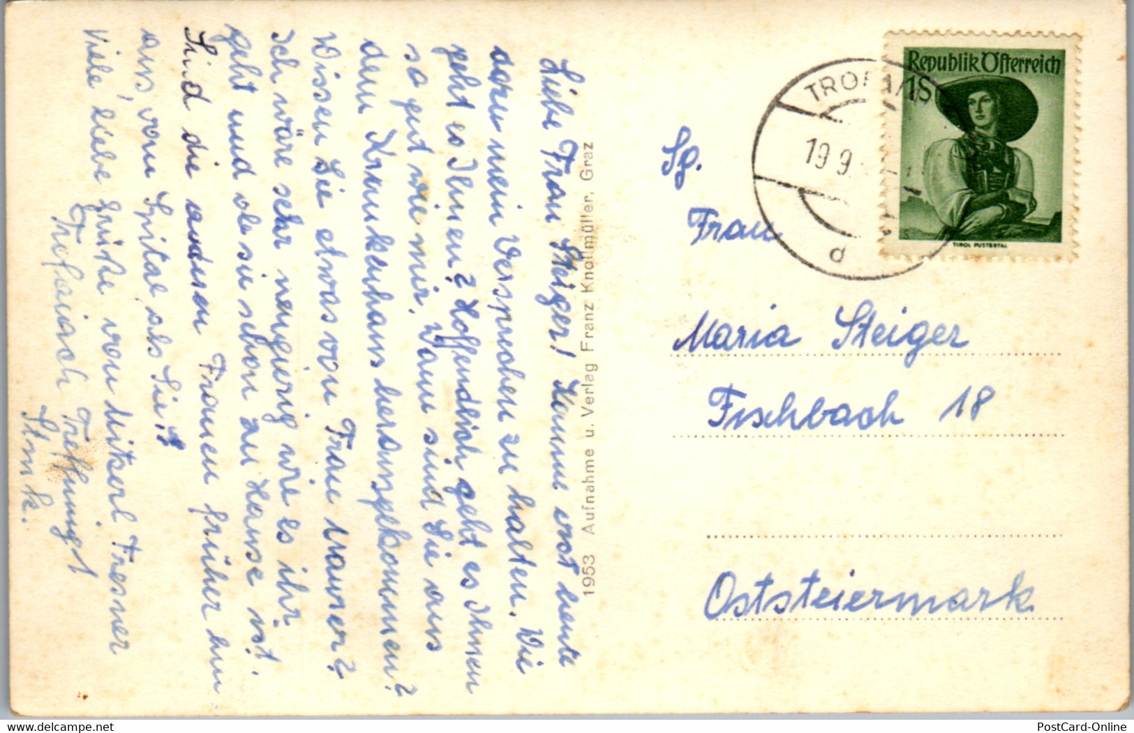 34533 - Steiermark - Trofaiach Mit Vordernberger Mauer - Gelaufen 1953 - Trofaiach