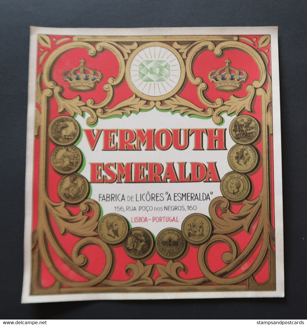 Portugal Etiquette Ancienne Vermouth Esmeralda Émeraude Lisboa Label Vermouth Emerald - Alcools & Spiritueux