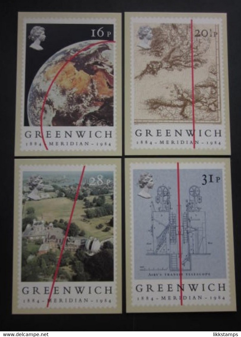 1984 THE CENTENARY OF THE GREENWICH MERIDIAN P.H.Q. CARDS UNUSED, ISSUE No. 77 #00448 - PHQ Karten