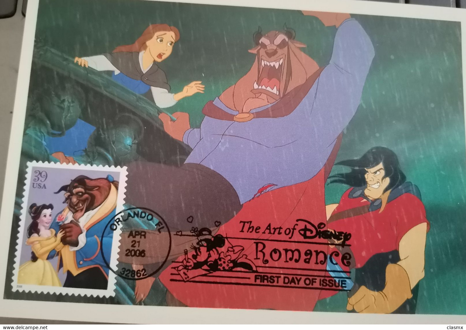 USA Beauty And The Beast ART OF DISNEY  MAXIMUM CARD ROMANCE MC TARJETA MÀXIMA FL - Orlando