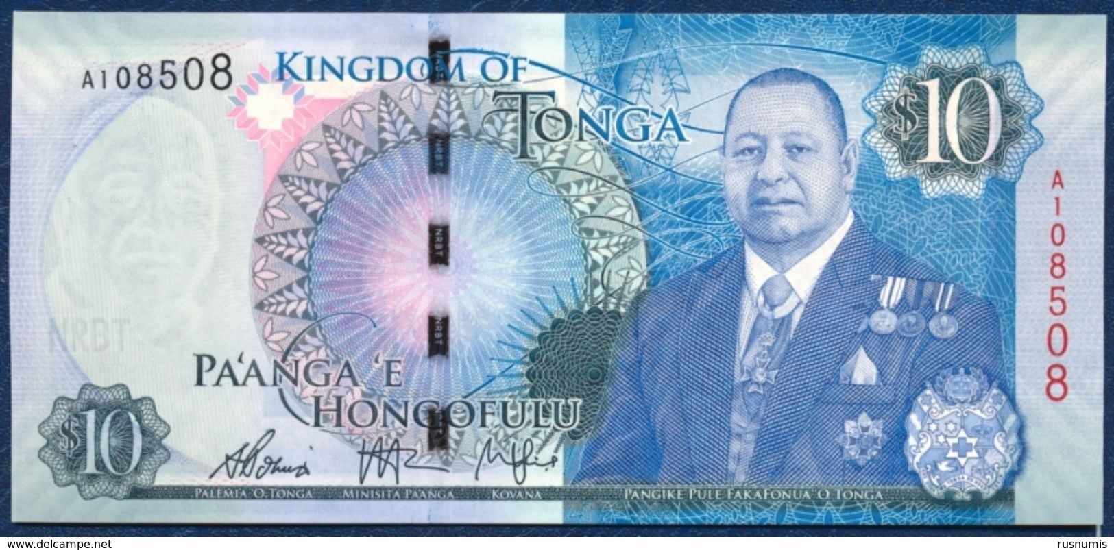 TONGA 10 PA'ANGA PAANGA P-46 2015 UNC - Tonga