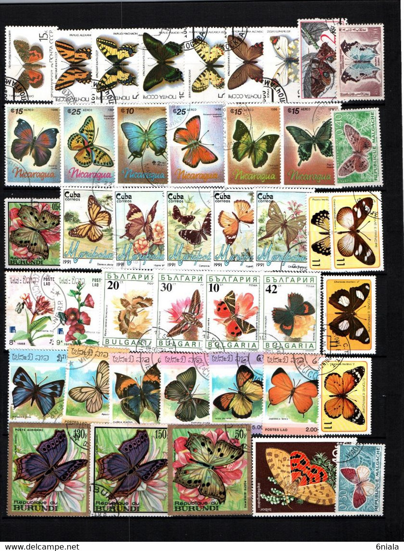 7662 Lot De TIMBRES  PAPILLONS Insectes Papillons - Butterflies