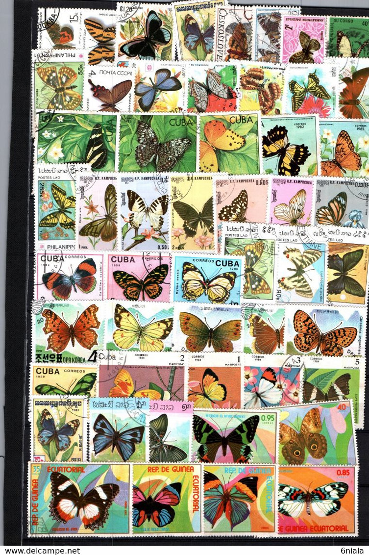 7663 Lot De TIMBRES  PAPILLONS Insectes Papillons - Papillons