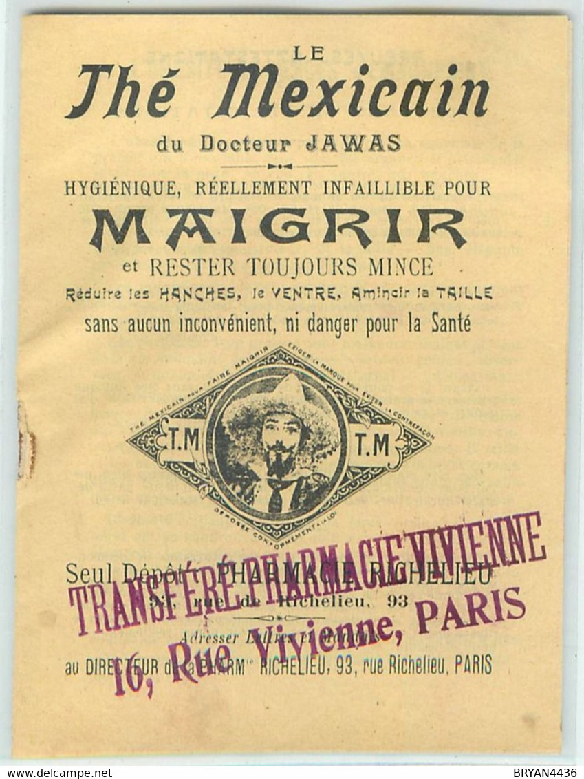 BEAUTE - PETIT FASCICULE  - Le THE MEXICAIN - INFAIBLE Pour MAIGRIR- (11 X 12 Cm) - PEU COURANT - Non Classificati