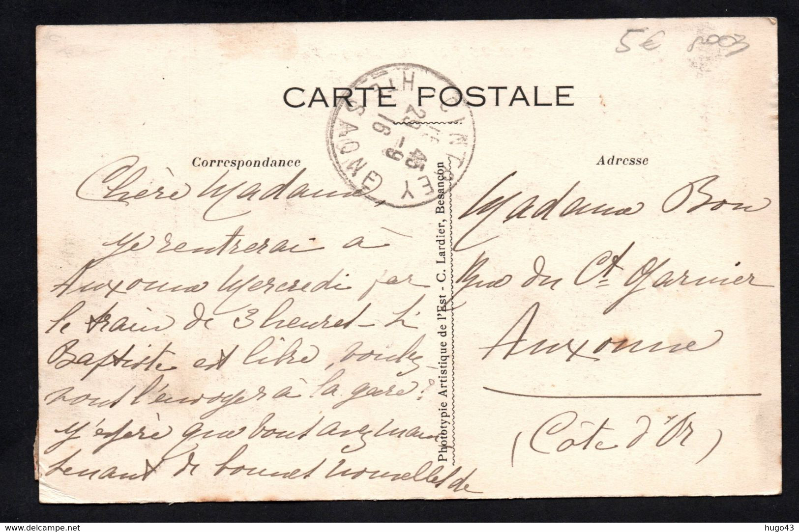 (RECTO / VERSO) JUSSEY EN 1916 - N° 2420 - RUE GAMBETTA  AVEC PERSONNAGE ET ATTELAGES - BEAU CACHET - SUPERBE CPA - Jussey