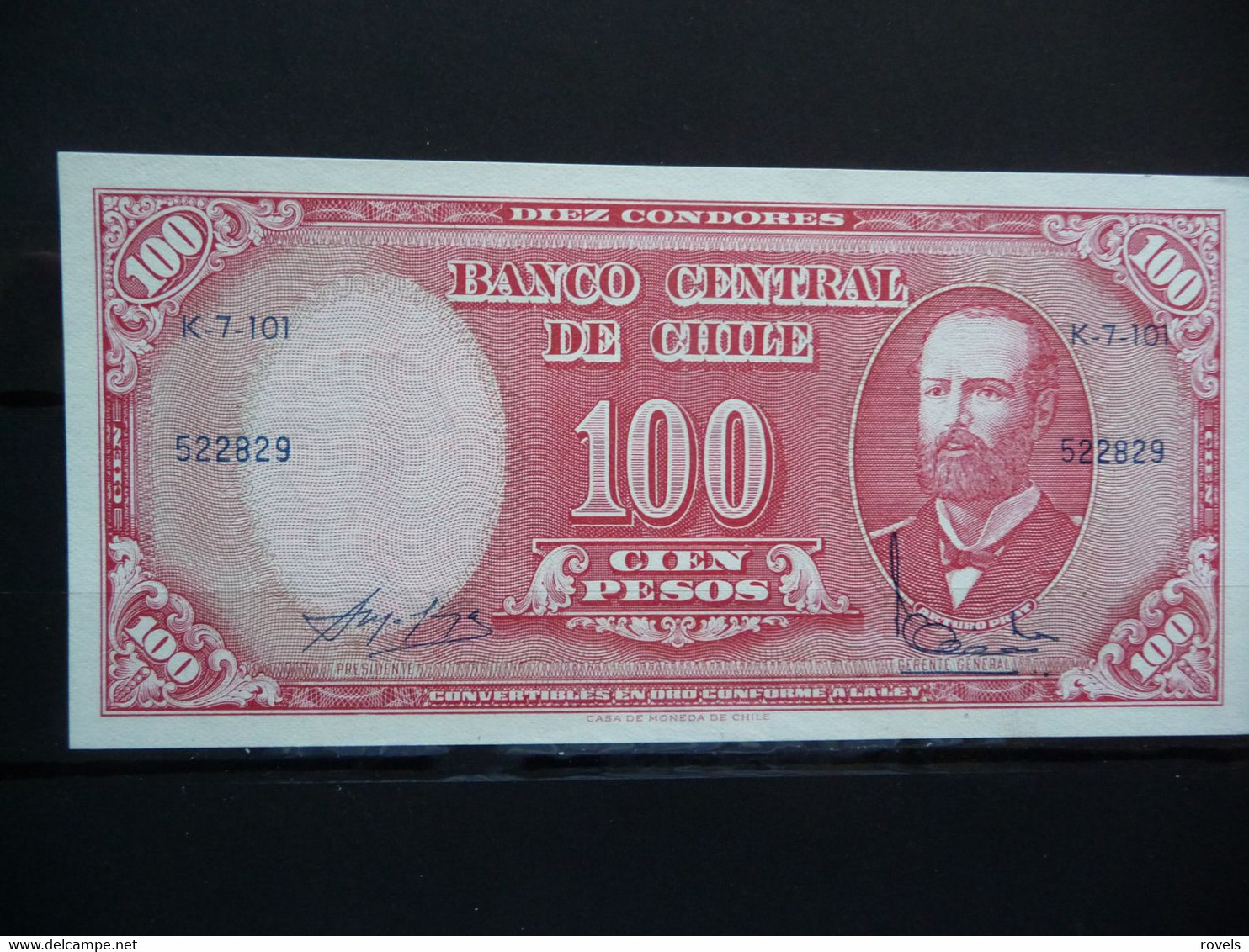 (ZK11) ** Billet, Chile, 10 Centesimos On 100 Pesos, KM:127a. - Chile