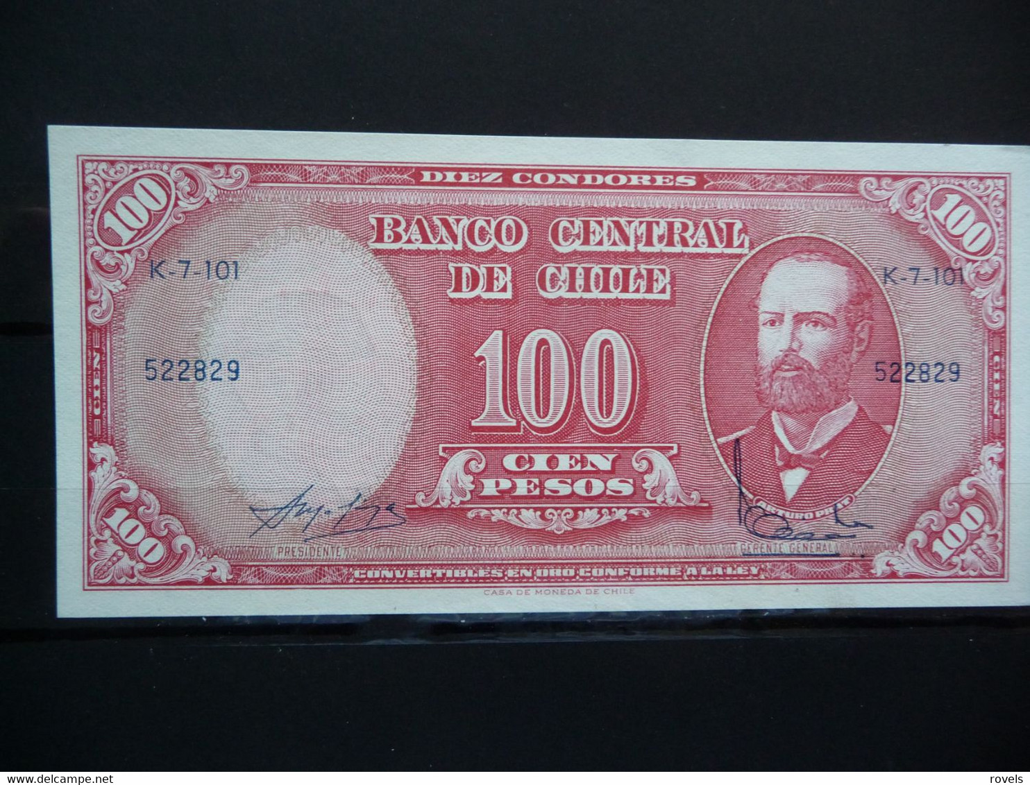 (ZK11) ** Billet, Chile, 10 Centesimos On 100 Pesos, KM:127a. - Chili