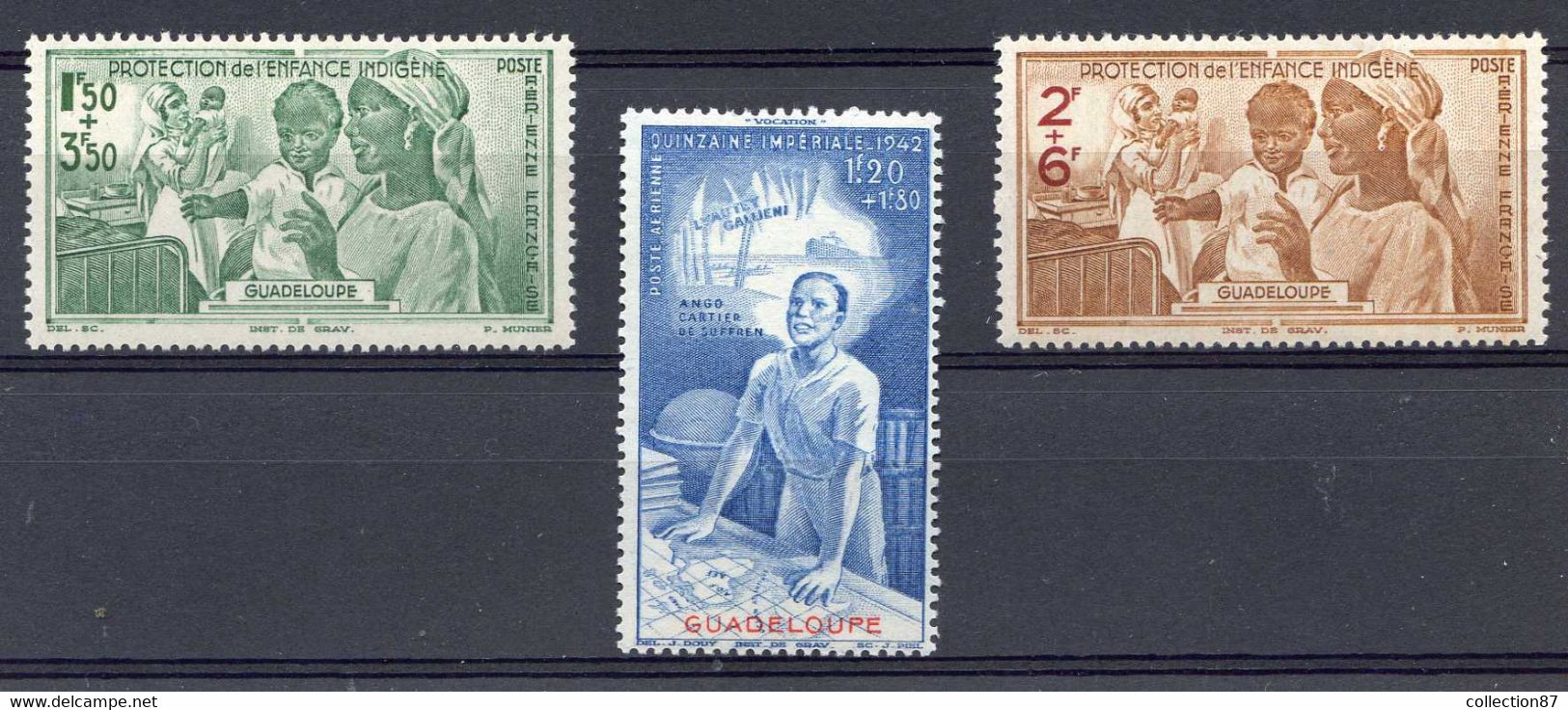 GUADELOUPE < PA N° 1 à 3 ⭐⭐ NEUF Luxe - MNH ⭐⭐ > Cote 6.00 € -- Réf 1475 180 438 - Luftpost