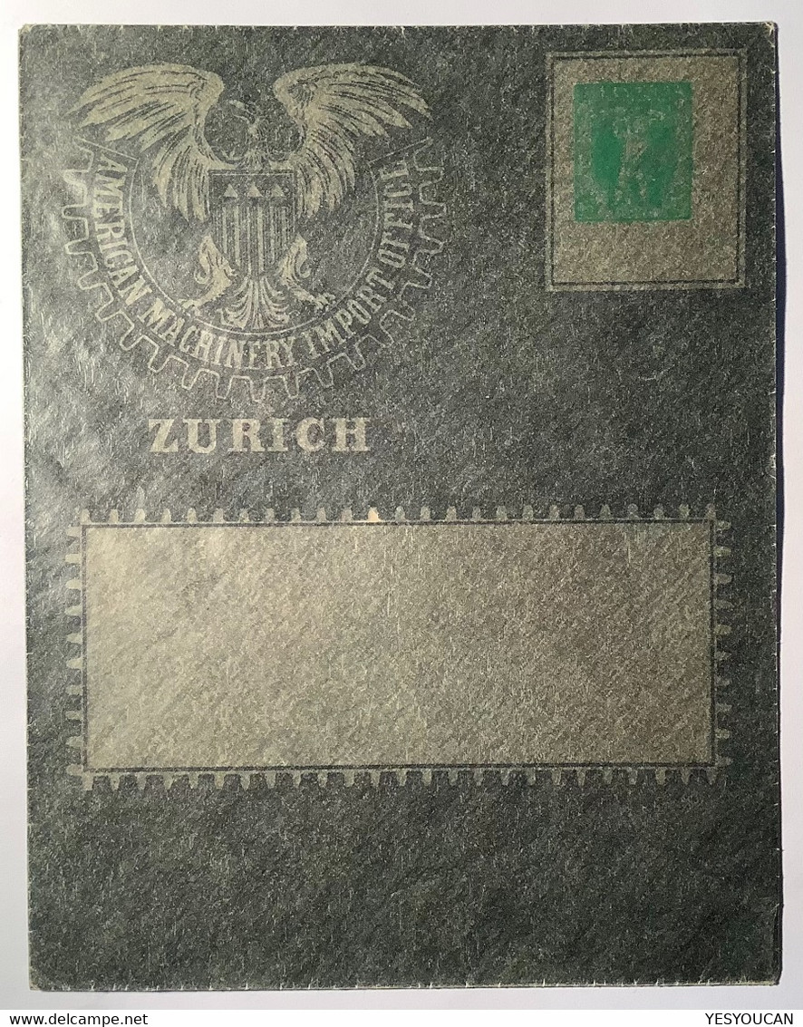 Privatganzsache: AMERICAN MACHINERY IMPORT ZÜRICH 1907 Tellknabe Umschlag (Eagle USA Engineering Industry Schweiz - Stamped Stationery