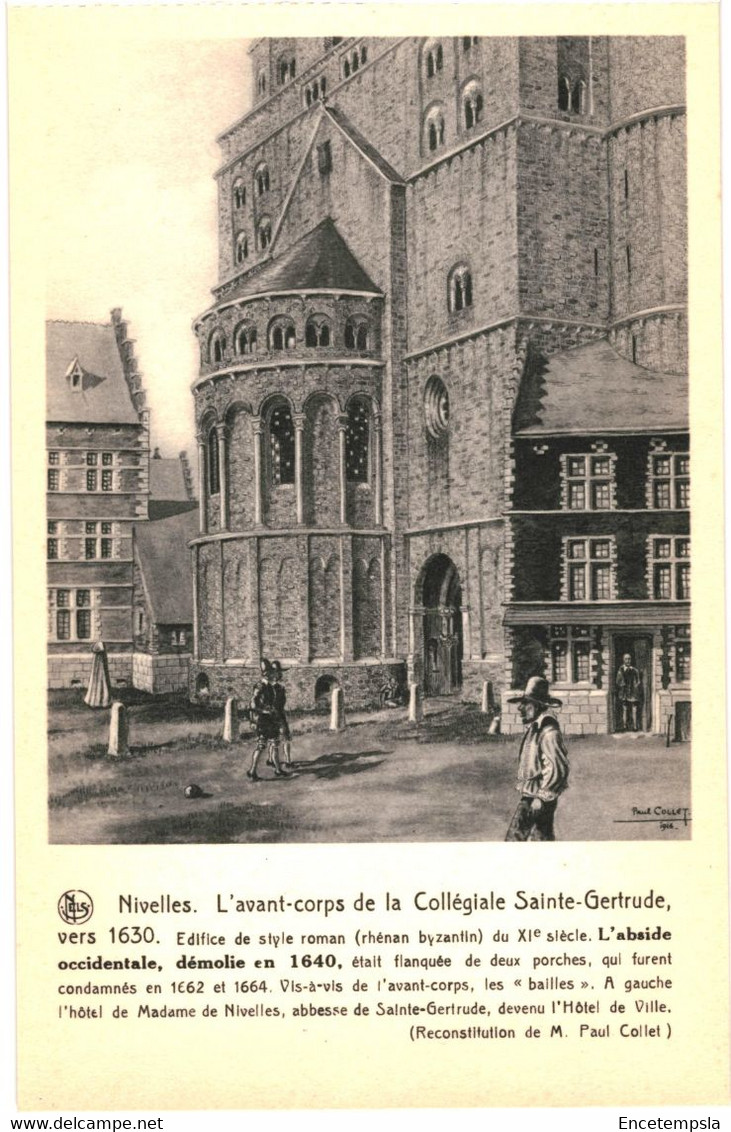 CPA Carte Postale Belgique Nivelles  Collégiale  Sainte Gertrude  L'avant Corps Illustration    VM51057 - Nijvel