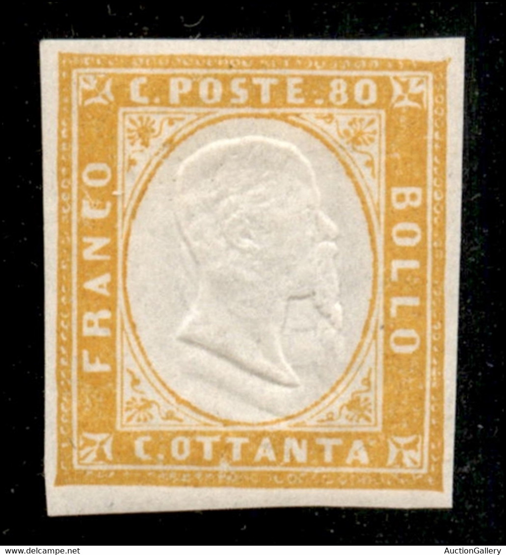 Antichi Stati Italiani - Sardegna - 1862 - Tripla Effigie - 80 Cent (17Da) - Gomma Originale - Cert. AG - Other & Unclassified