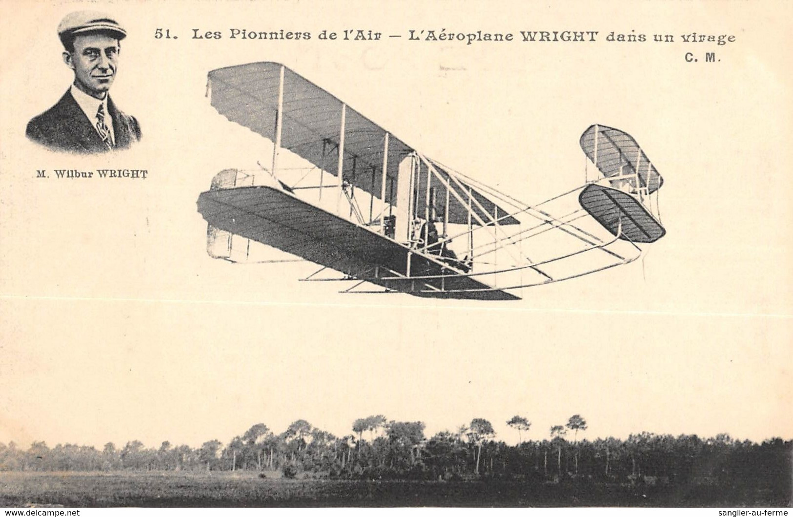 CPA AVIATION LES PIONNIERS DE L'AIR AEROPLANE WRIGHT DANS UN VIRAGE - Piloten