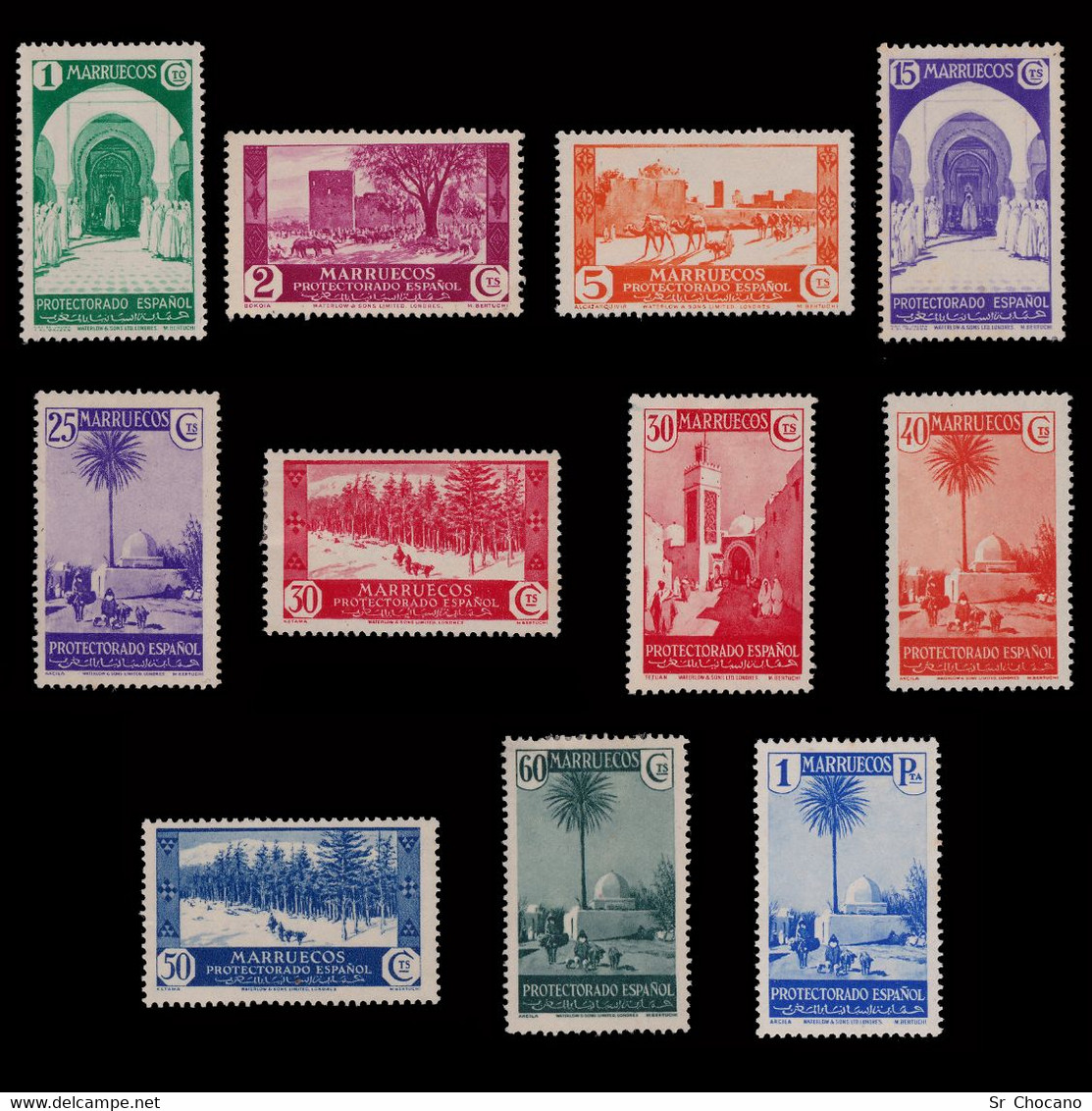 España.MARRUECOS.1935-37.Vistas Paisajes.11 Valores.MNH-MH.Edifil.148-158 - Marruecos Español