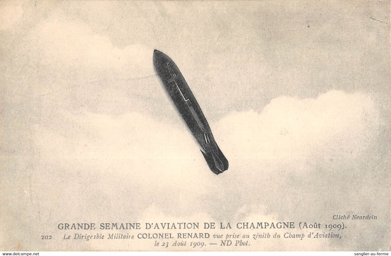 CPA AVIATION Gde SEMAINE AVIATION CHAMPAGNE 1909 DIRIGEABLE COLONEL RENARD ZENITH - Aviateurs
