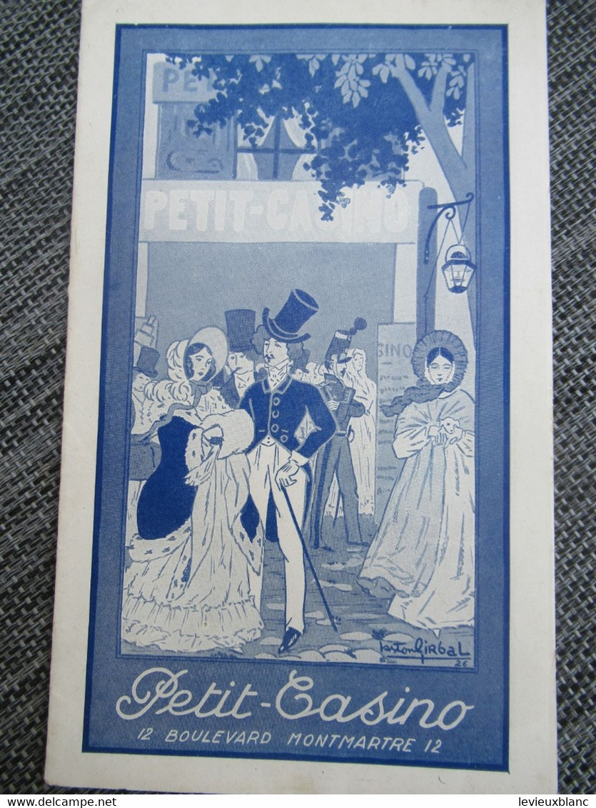 Programme / PETIT CASINO/ Boulevard Montmartre PARIS/Apéritifs-Concerts/Soirées & Matinées/1927      CMH50 - Programma's