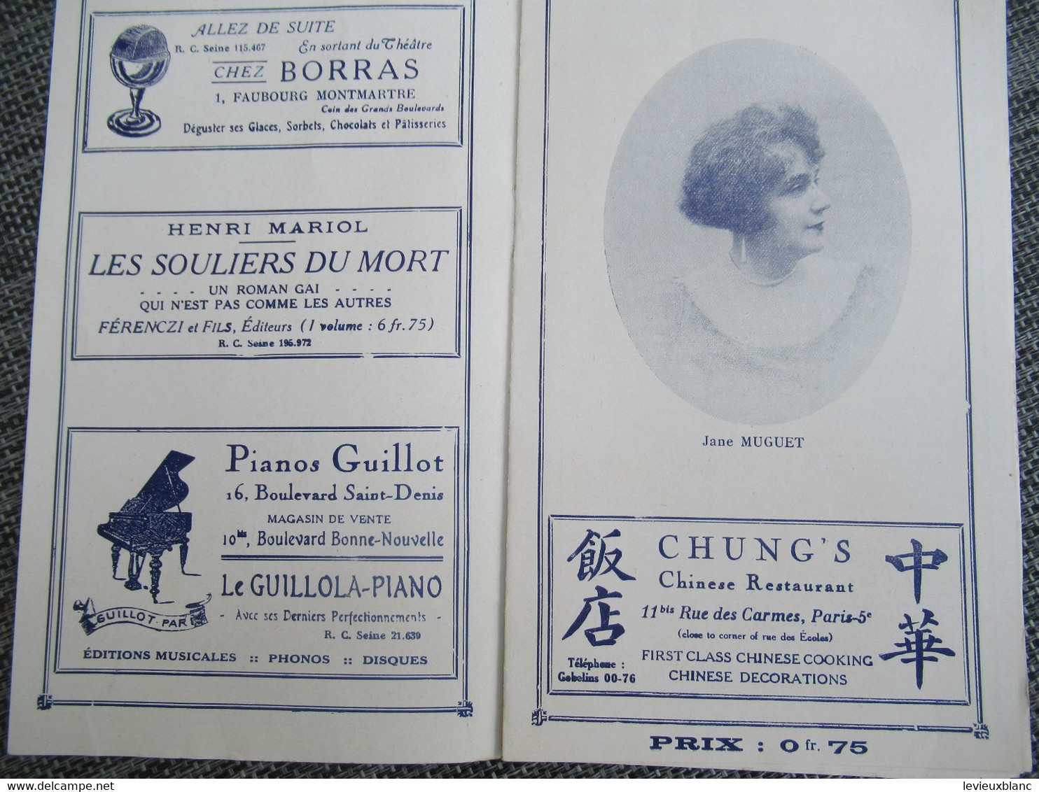 Programme / PETIT CASINO/ Boulevard Montmartre PARIS/Apéritifs-Concerts/Soirées & Matinées/1927      CMH50 - Programma's
