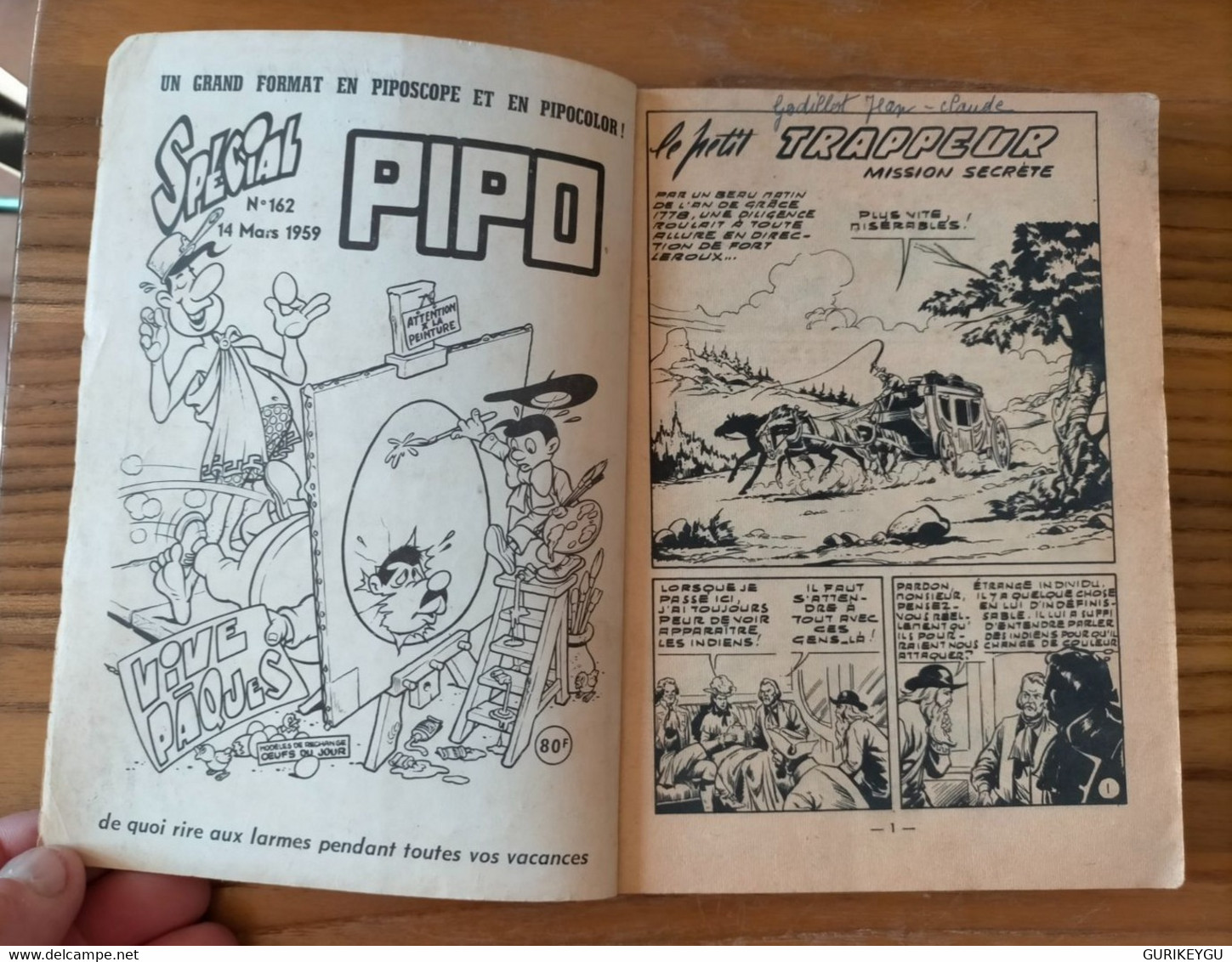 Très Très Rare BD  KIWI Spécial N° 45 LUG  Du 14/03/1959  Le Petit Trappeur  ( BLEK ) Complète - Kiwi