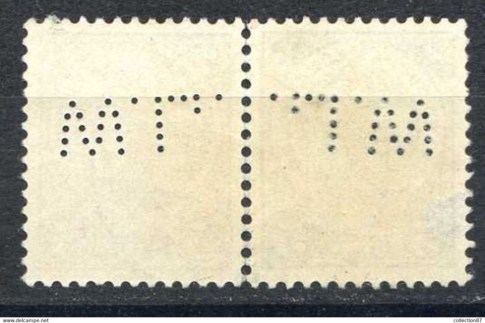 LUXEMBOURG - N° 92 Perforé WL Avec Perforation Renversée Et Inversée Sur La Paire Ø Oblitéré Used Ø - Perfins Lochung - 1907-24 Scudetto