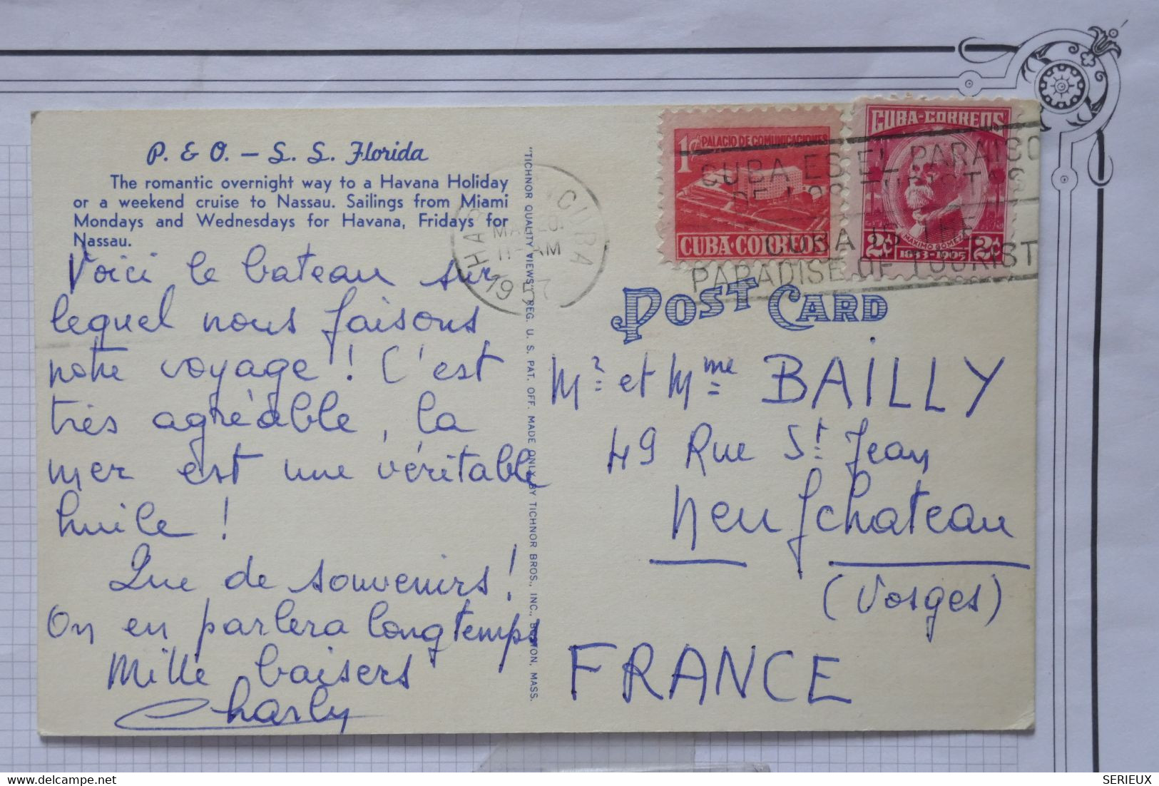 AW 9 CUBA BELLE CARTE  1957  POUR  NEUFCHATEAU  FRANCE  ++AFFRANC. PLAISANT - Cartas & Documentos