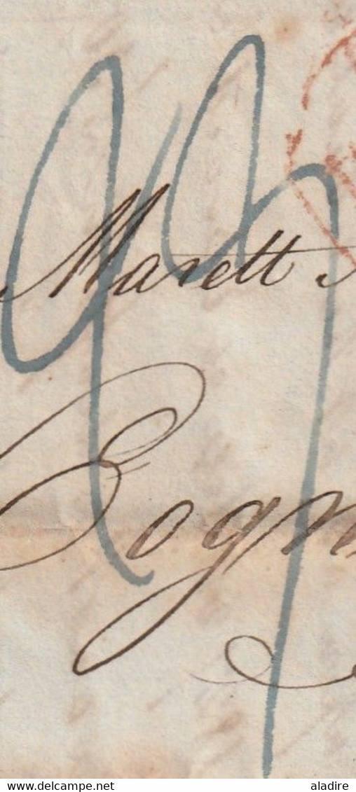 1833 - KWIV - 3 Page Entire (letter + Accounts) From LIVERPOOL To COGNAC, France - Arrival Stamp - French Tax 23 - ...-1840 Préphilatélie