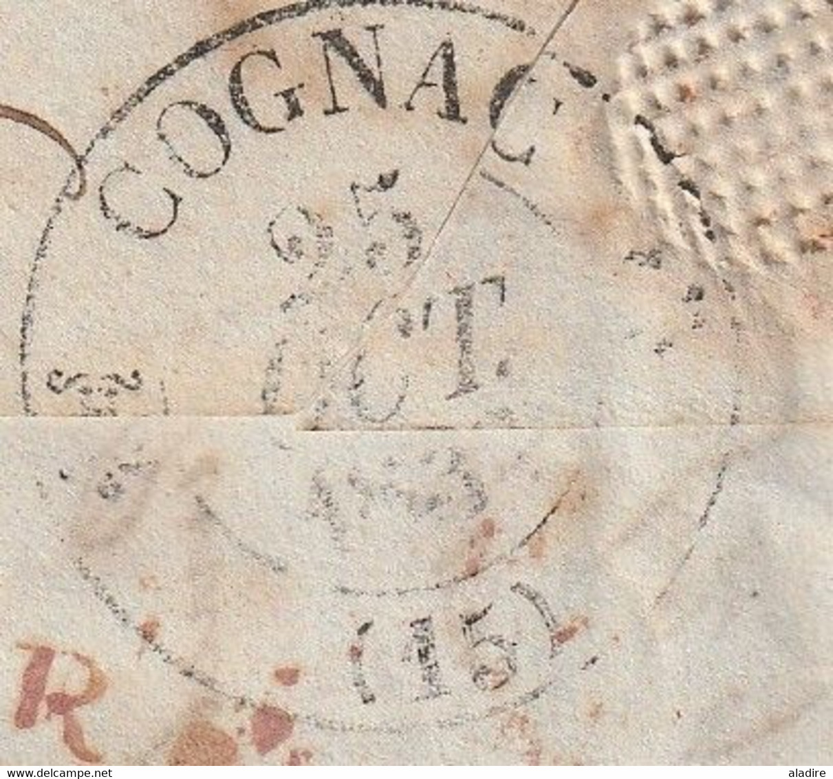 1833 - KWIV - 3 page entire (letter + accounts) from LIVERPOOL to COGNAC, France - arrival stamp - French tax 23