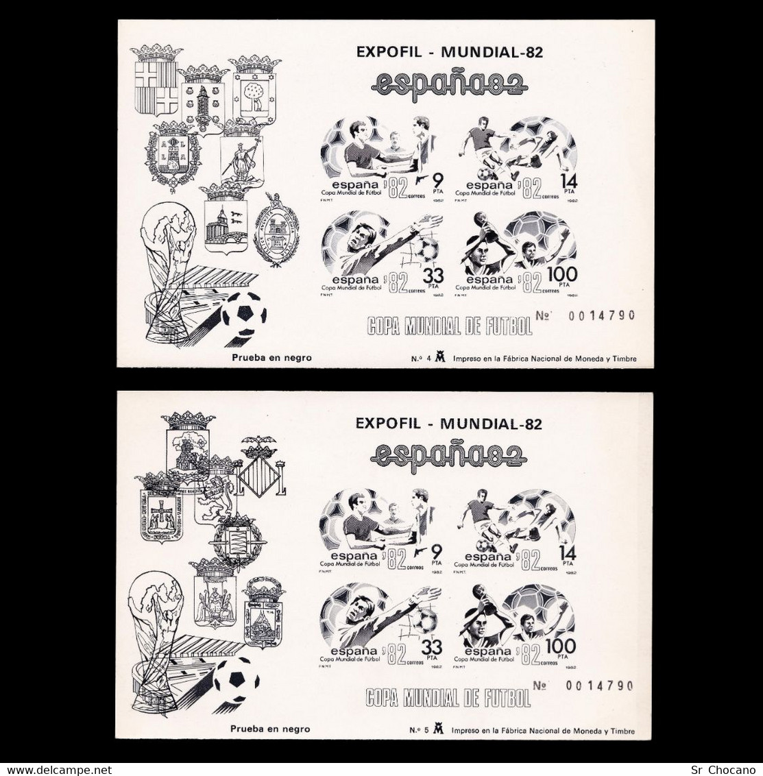 Prueba Oficial.Copa Mundial ESPAÑA 82.MNH.MISMO Nª Edifil 4-5. - Commemorative Panes