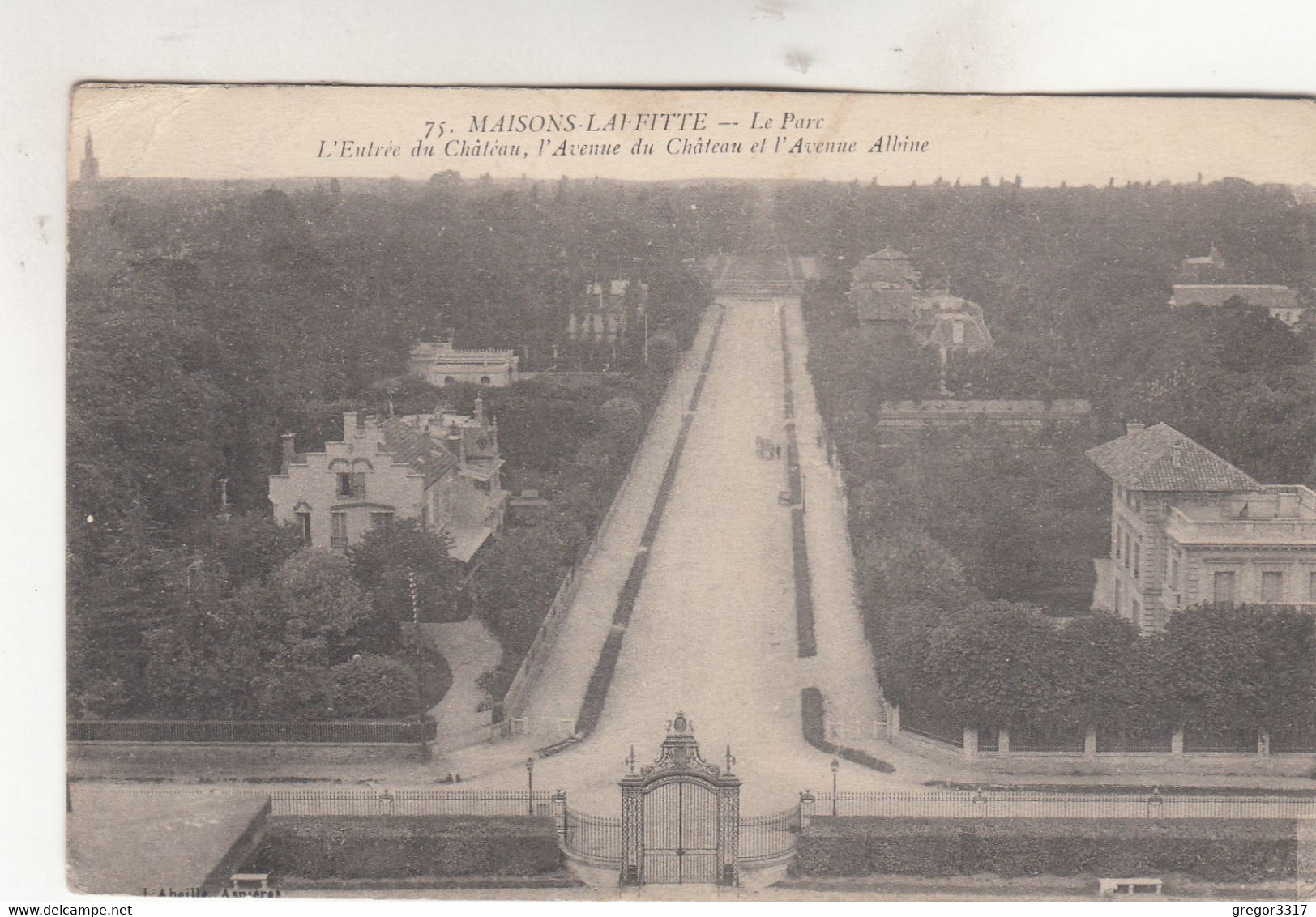 B3192) MAISONS LAFFITTE - Le Parc - Entree Du Chateau Avenue Chateau OLD !! 1917 - Maisons-Laffitte