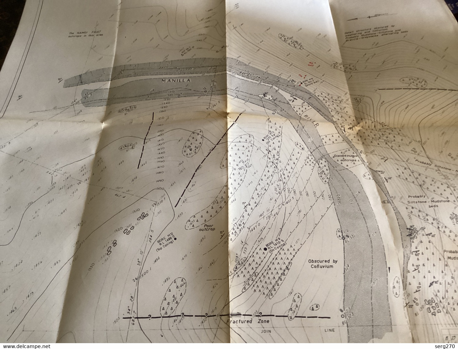 Plan Topographique Dessin  Du Barrage Manille Dam S Dam Site  Australia 1969  MANILLA RIVER DAM - Arbeitsbeschaffung