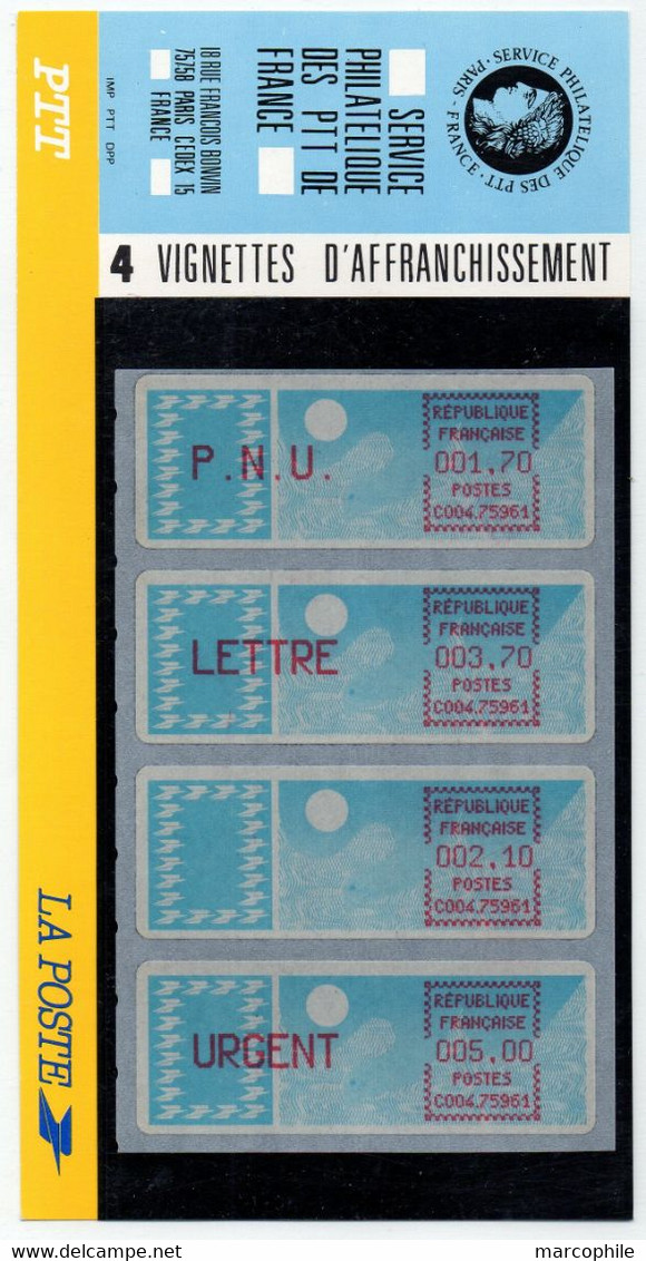 1985 BLISTER DE 4 VIGNETTES CARRIER # 88 A 91 - MACHINE C004 75961 (ref 9176) - 1985 « Carrier » Papier