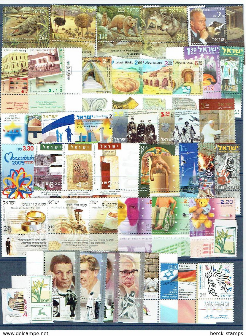 ISRAEL - 2005 Année Complète** 48 Timbres + 11 Blocs Feuillets Différents** - Años Completos