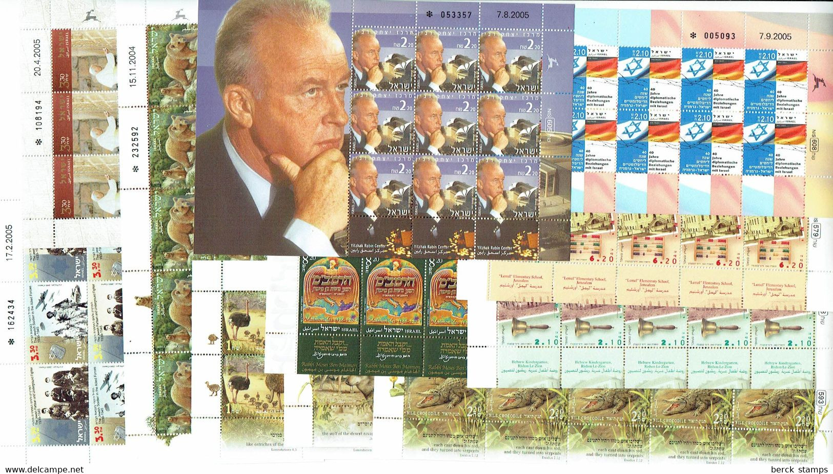 ISRAEL - 2005 Année Complète** 48 Timbres + 11 Blocs Feuillets Différents** - Années Complètes